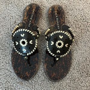 (10) NIB Jack Rodgers Georgia Jelly Flip Flop Sandals - Brown Tortoise